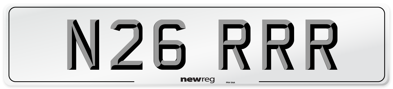 N26 RRR Number Plate from New Reg
